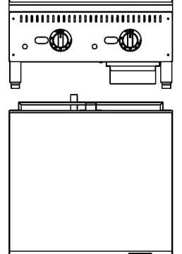 Omcan 47371 24inch Countertop Griddle Front Top View Drawing