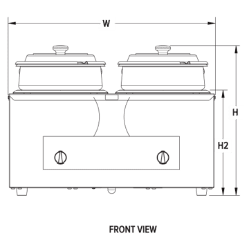 Vollrath 70240 Dual Warmer Front Drawing