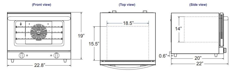 Omcan 45599 Convection Oven 21L Drawings