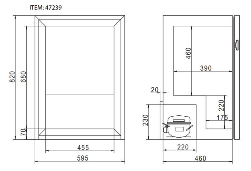 47239 Countertop Freezer Drawings