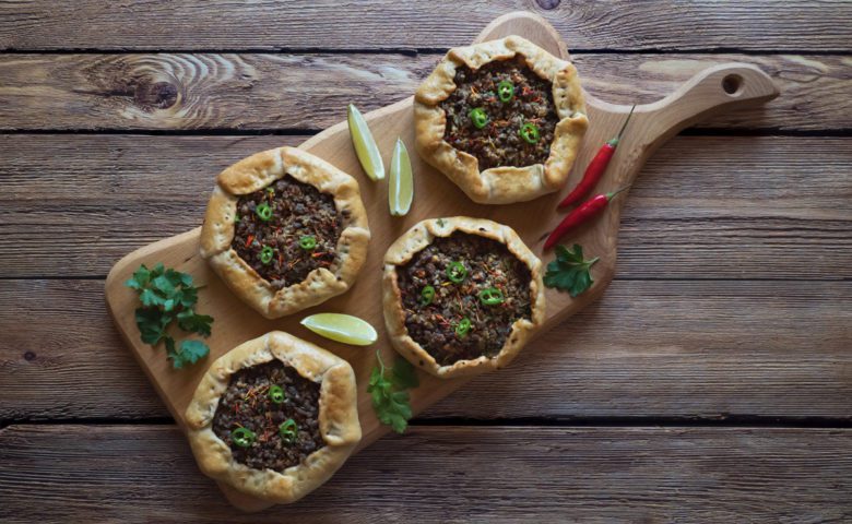 Beef mince sfiha - Arabian opened meat pies