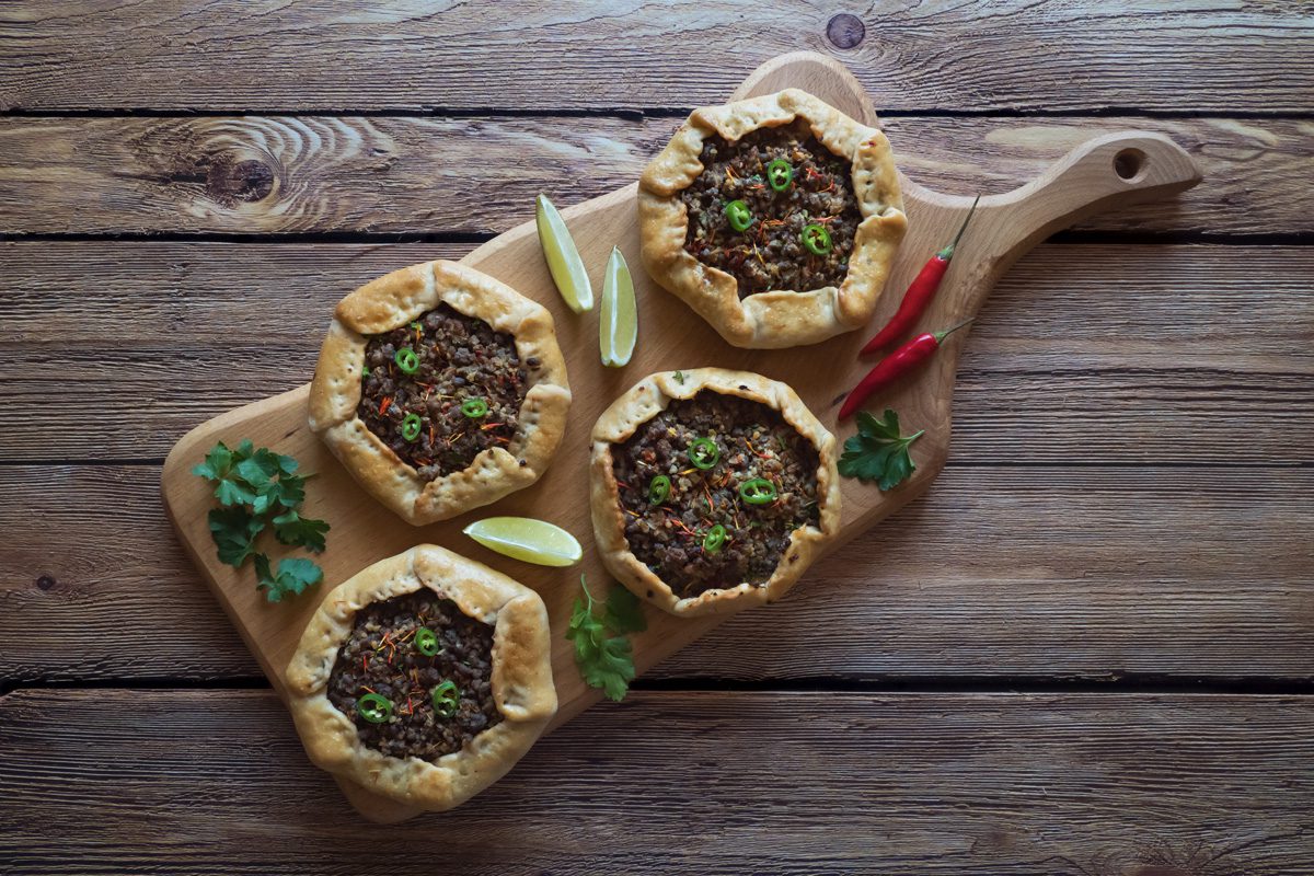 Beef mince sfiha - Arabian opened meat pies