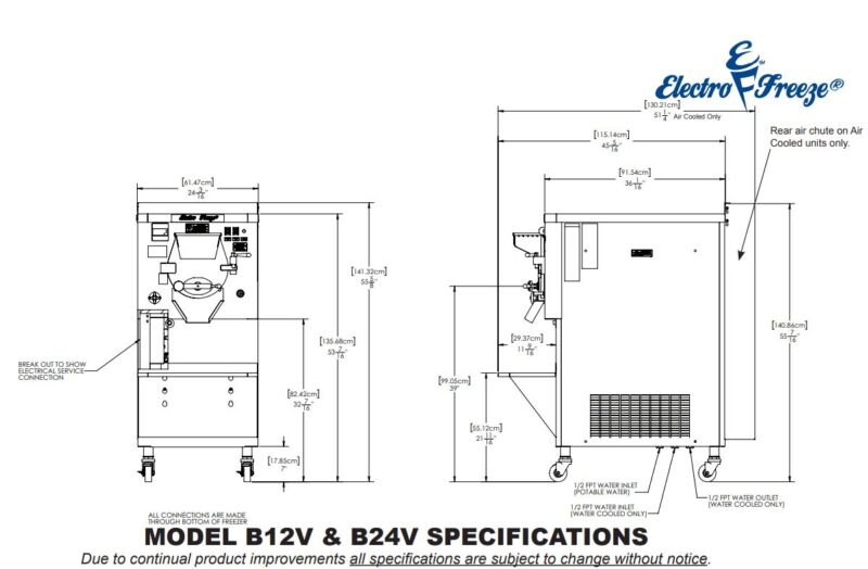 B12V Batch Freezer Drawings