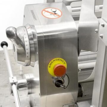 Control panel and emergency button for dough sheeter machine
