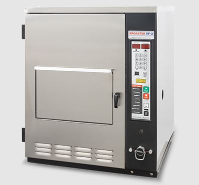 Front view countertop electric fryer, single door with control panel on right side