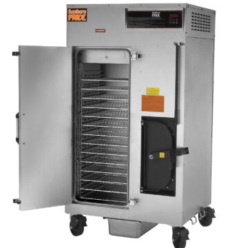 Front view commercial smoker with side smoker section
