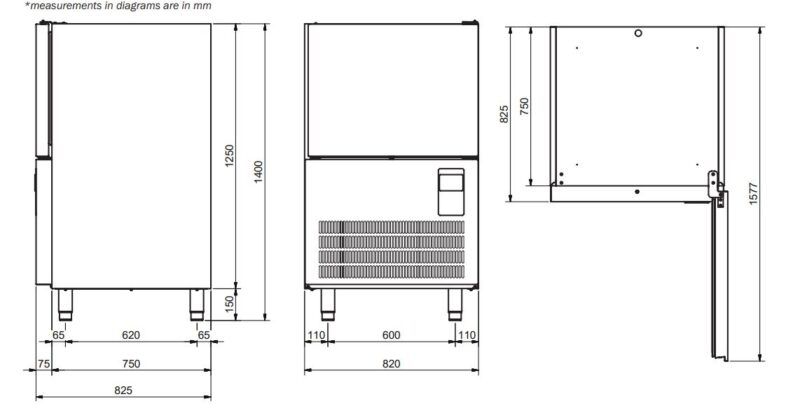 Blast chiller 6 tray drawings