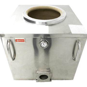 SS charcoal tandoor oven top front view