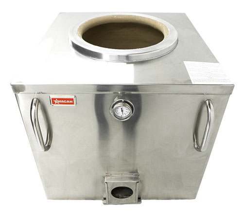 SS charcoal tandoor oven top front view