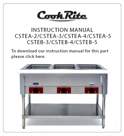 Cook Rite Steam Table Instruction Manual