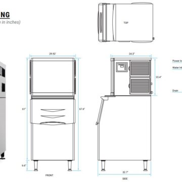 Omcan SS ice maker drawing