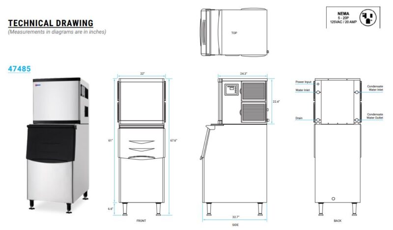 Omcan ice machine drawing