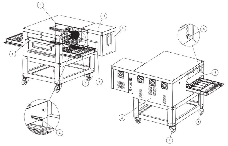 Oven Conveyor Ventilated drawing A