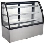 SS glass display cooler with 3 shelves