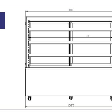 SS glass display cooler with 3 shelves drawings