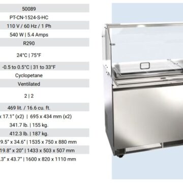 SS refrigerated salad bar specifications