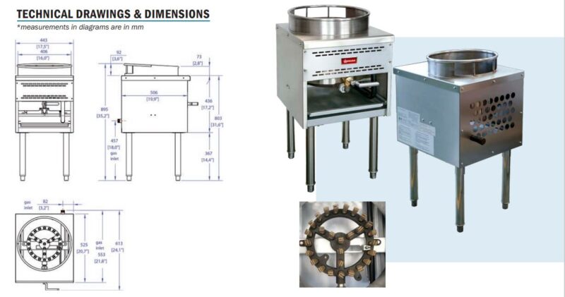 gas wok range 16 ring drawings