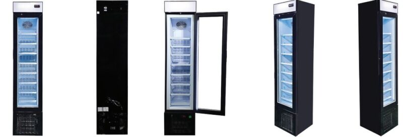 Slim glass door display freezer with top lightbox drawings-2