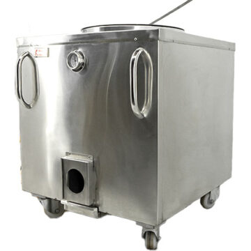 Omcan tandoor 32X32 SS charcoal oven right side front