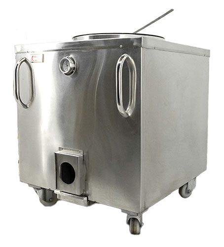 Omcan tandoor 32X32 SS charcoal oven right side front