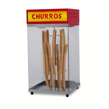Red churro display case right side front