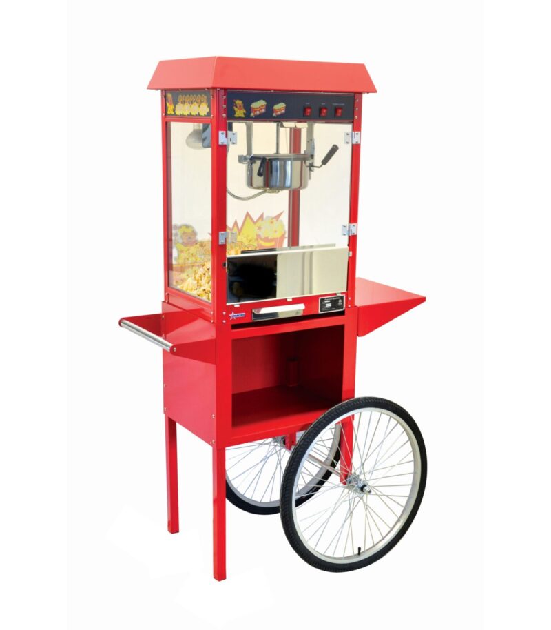 Red Popcorn Machine on red trolly scaled