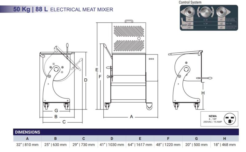 SS meat mixer dimensions 1