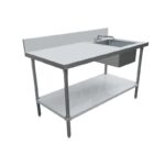 SS work table with right sink left side front