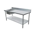 SS work table with left sink right side front