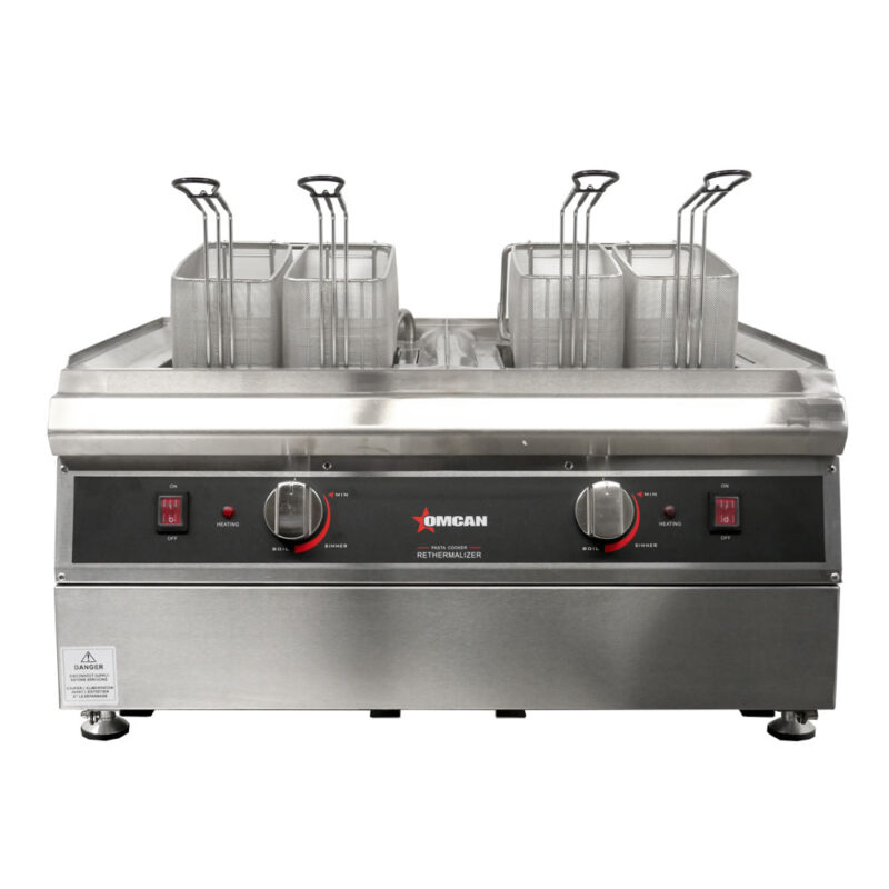 SS double tank pasta cooker front