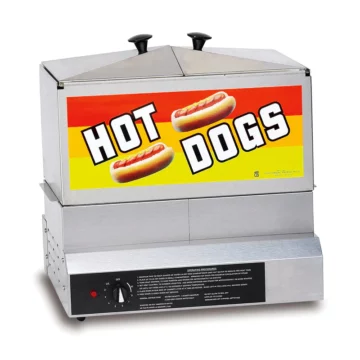 SS red and yellow hot dog steamer front
