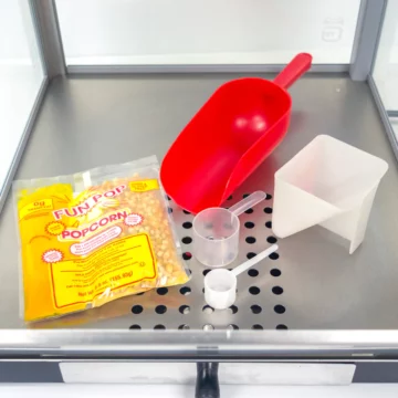 popcorn accessories on ss tray