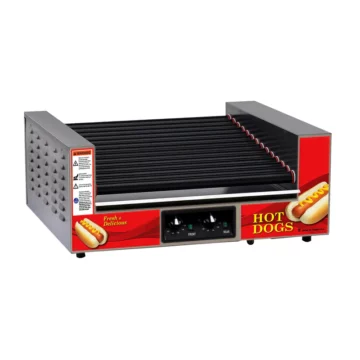 Red SS hot dog grill front controls