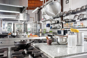 restaurant kitchen showing equipment