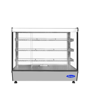 SS glass & white square display case front