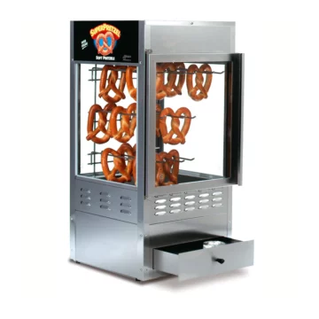 SS pretzel holder with front draw left side front