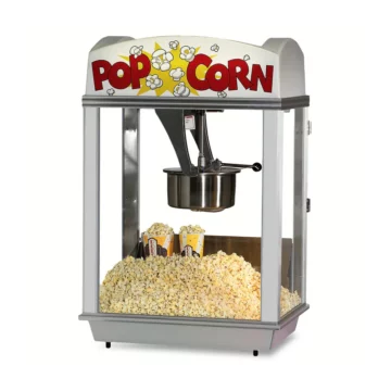 White popcorn machine right side front angle