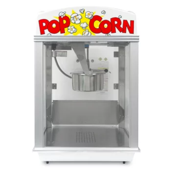 White clear popcorn machine front