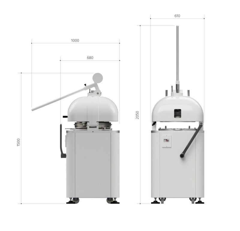 Dough Bun Rounding Machine Dimensions