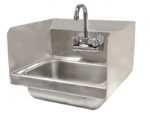 Hand Sink with Faucet and Side Splashes