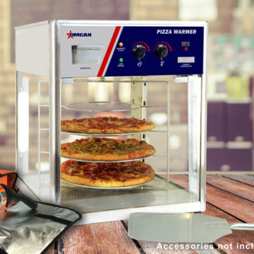 Pizza display warmer pizza inside