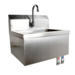 Stainless steel hand sink with knee valves