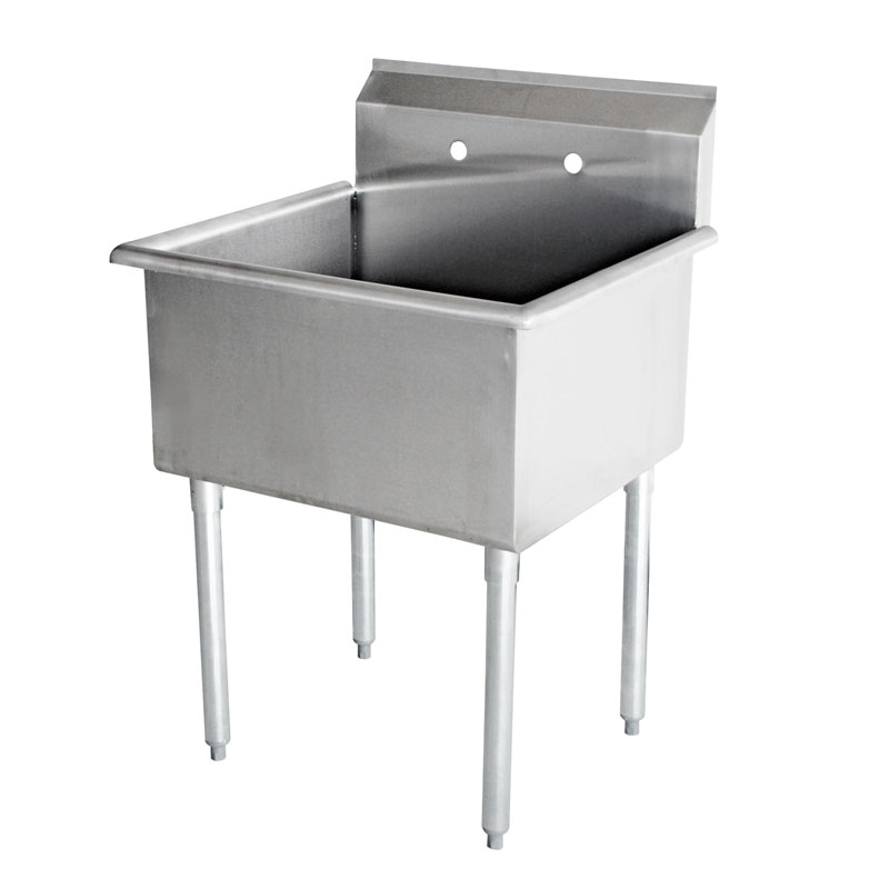 Stainless steel one compartment sink right side front