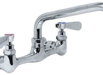 Stainless steel splash mounted faucet