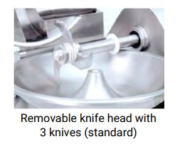 removable knife head with 3 knives