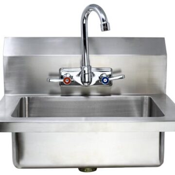 hand sink with gooseneck faucet front