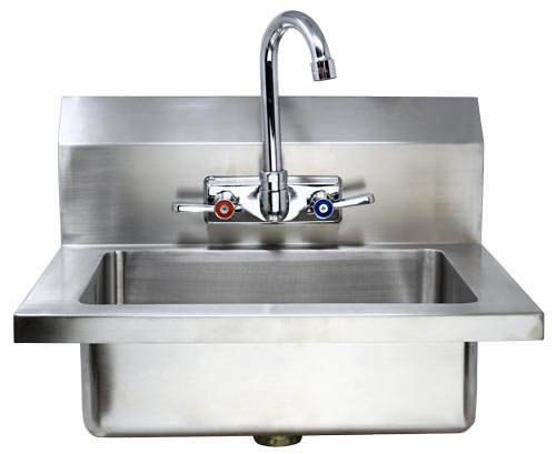 hand sink with gooseneck faucet front