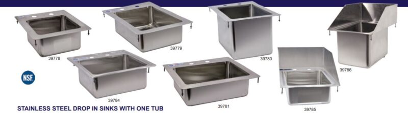 different model numbers of drop in sinks