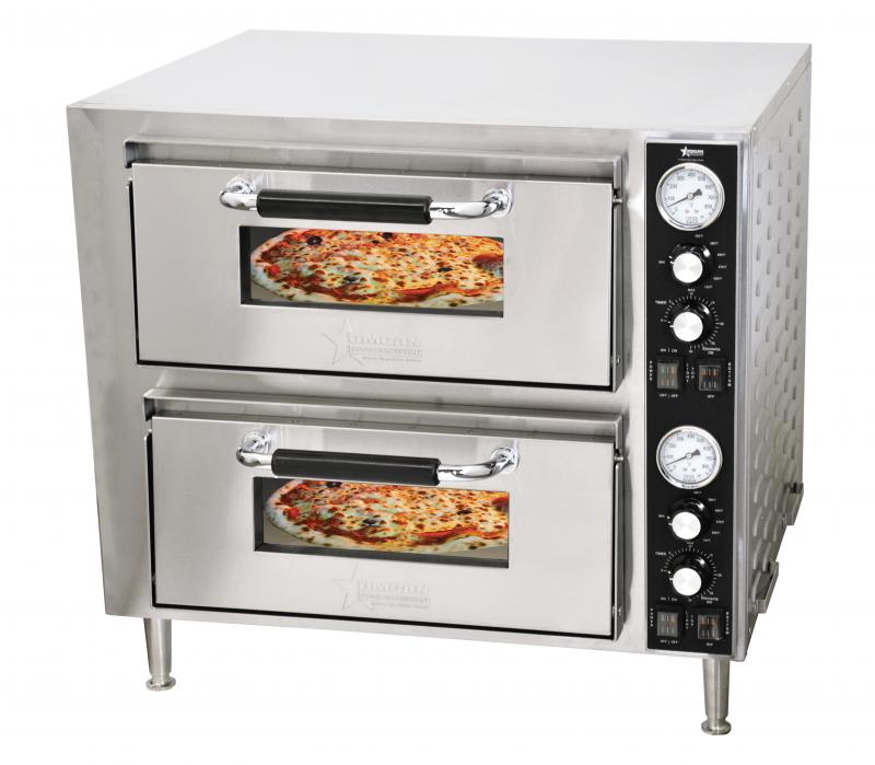 SS double pizza oven right side front