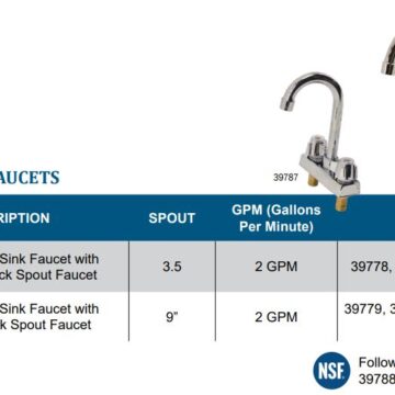 deck mounted sink faucets specifications
